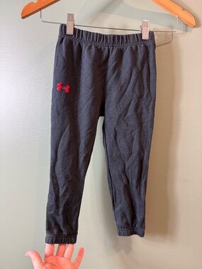 Under Armour toddler Kids' Black Fleece Joggers with Red Logo